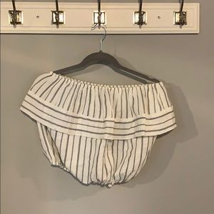 Striped strapless crop top